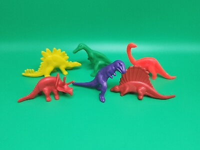 #ad Vintage Molded Dinosaur Toy Mini Figure Set Mixed Pressure Mold Retro Animal Lot $5.99