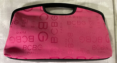 #ad BCBG Hot Pink Black Clutch Purse $15.28