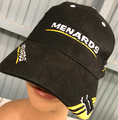 #ad Menards Black Racing #11 Adjustable Baseball Cap Hat $13.35