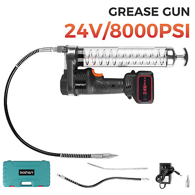 #ad 24V Cordless Grease Gun Li lon 8000PSI Heavy Duty High Pressure Pistol Grip Hose $108.50
