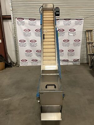 #ad #ad 8ft x 12quot; Powered Cleated Belt Elevator Conveyor w Air Static Control 480V $1800.00