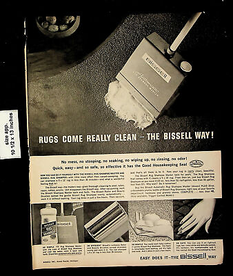#ad 1962 Bissell Automatic Rug Shampoo Master Clean Shampoo Vintage Print Ad 23630 $6.48
