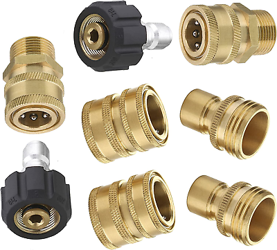 #ad #ad Ultimate Pressure Washer Adapter Set Quick Disconnect Kit M22 Swivel to 3 8 In $37.91