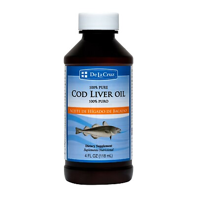 #ad De La Cruz Pure Icelandic Cod Liver Oil Liquid Wild Caught 4 FL OZ Exp 1 2026 $10.98