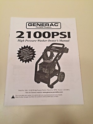 #ad Original owner#x27;s manual for Generac 1536 1 2100psi pressure washer $7.99
