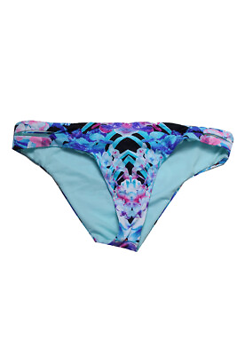 Bar Iii Blue Multi Hot Tropic Keyhole Hipster Bikini Bottom XS $11.99