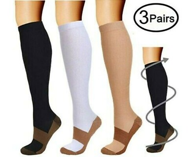 Black Pressure Socks High Elasticity Long Stockings Men Woman Socks Relief Pain $17.98