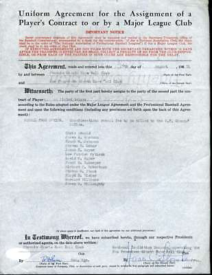#ad Horace Stoneham Jsa Coa Authentic Hand Signed 1967 Giants Contract Autograph $129.00