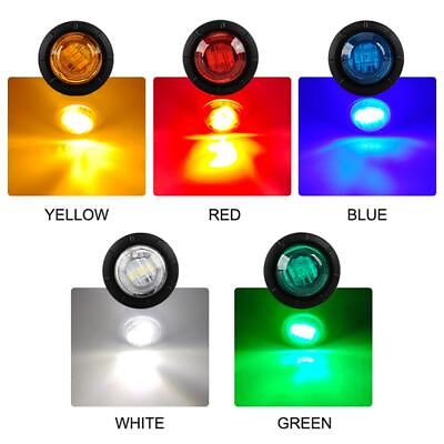 #ad 5pcs 24V 3 4 Inch Round Clearance LED Indicator Marker Light 5 Colors Optional $6.97