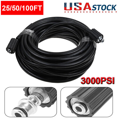 #ad High Pressure Power Washer Hose 25 50 100ft 3000PSI M22 14mm Replacement Hose US $18.00