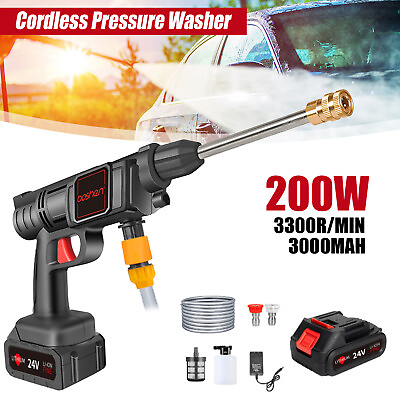 Electric Cordless High Pressure Washer Portable Power Cleaner Kit With 2 Nozzle $42.99