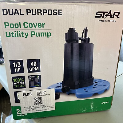#ad Star Water Systems Dual Purpose Pool Cover Utility Pump SPCP02 Tight Spaces $134.00