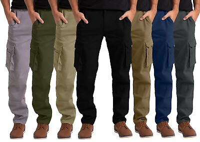 #ad #ad Men#x27;s Flex Cargo Trousers Heavy Duty Stretch Casual Pants $30.99