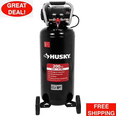 #ad Husky Oil Free Portable Vertical Electric Air Compressor 20 Gal. 200 PSI Unit $335.99