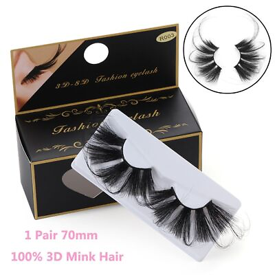 #ad Super Long 70mm Lashes 100% 3D Mink Hair False Eyelashes Lash Extension# $10.03