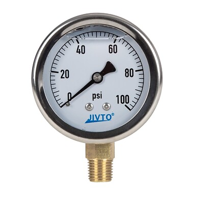 Liquid Pressure Gauge2 1 2quot; dial0 100 psi single scale 1 4 NPT lower mount #ad $14.67