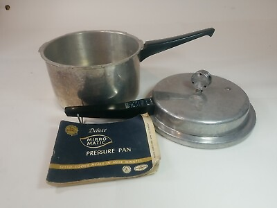 #ad Mirror Matic quot;6quot; Pressure pan and canner 6 Quart with Recipe book VINTAGE $65.00