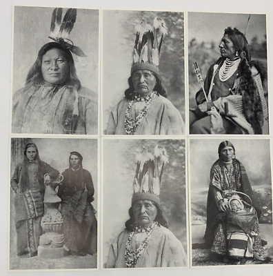 #ad Lot of 6 Sioux Columbia River Native American Indian Vintage Postcards Unused $24.99