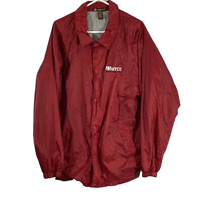 #ad #ad Whitco Roofind Inc Harriton Men Red Long Sleeves Snap Front Jacket Size XL $10.99
