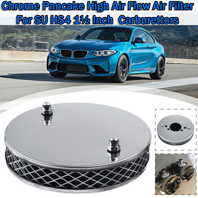 #ad Pancake High Air Flow Air Filter For 1½ inch SU HS4 carburettors Chrome $21.69