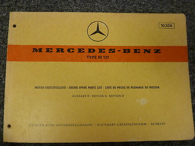 #ad 1955 1956 1957 1963 Mercedes Benz M121 1.9L Engine in 190SL Parts Catalog Manual $279.95
