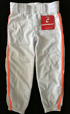 #ad NEW COMBAT FASTPITCH SOFTBALL PANTS 3 4 Length White Neon Orange ALL YOUTH SIZES $16.99