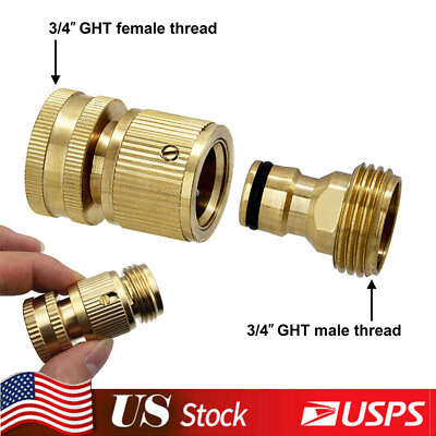 #ad #ad 3 4quot; Garden Hose Quick Connect Water Hose Fit Brass Female Male Connector $6.80