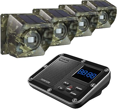#ad Wuloo 1800ft Range Solar Powered Driveway Alarms Wireless Outdoor Motion Sensors $153.91