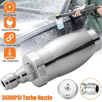 #ad 3600PSI High Pressure Washer Rotating Turbo Nozzle 1 4quot; Quick Connect Sprayer $14.89