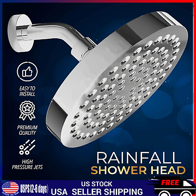 #ad 6Inch Shower Head High Pressure Rain Luxury Modern Chrome Look Adjustable Angles $10.99