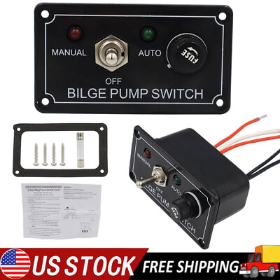 #ad Bilge Alarm Pump Switch with LED Indicator DC12V Marine Boat Accessories $14.75