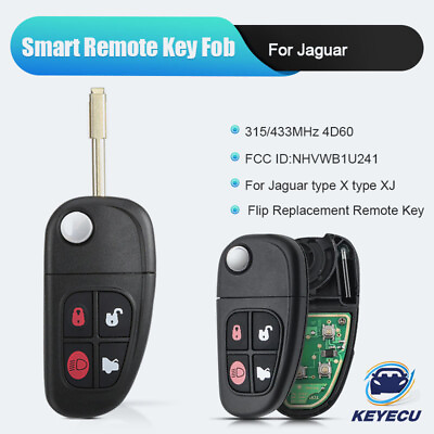 #ad For Jaguar type X type XJ 433MHz 4D60 Uncut Flip Remote Car Key Fob NHVWB1U241 $25.00