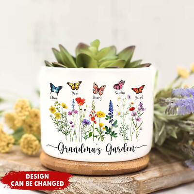 #ad Custom Grandma#x27;s Garden Butterflies Plant Pot Mother#x27;s Day Gift for Grandma Mom $21.95