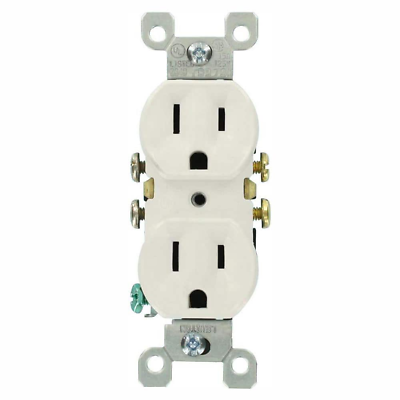 10 Pack Outlet Receptacle 125V 15 Amp Duplex Residential Dual Electrical Wall $8.75