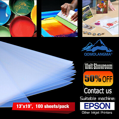 #ad #ad 13X19 Waterproof Inkjet Film 100 Sheets Milky Transparency Silk Screen Printing $41.36
