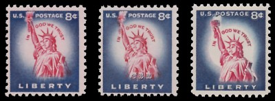 #ad 1041 1041B 1042 Statue of Liberty 8c Issue Reissue Variety Set 3 MNH Buy Now $2.75