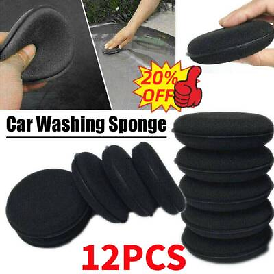 #ad 12Pcs Microfiber Foam Sponge Polish Wax Pads Car Home Cleaning Tool US $3.73