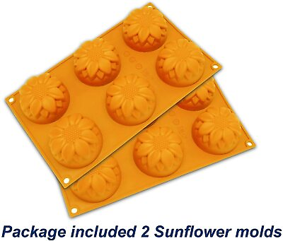 #ad 2 Pcs Sunflower 6 Cavity Silicone Soap Mold for Handmade DIY Mould USA Seller $10.99