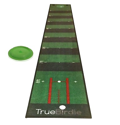 #ad 10ft Indoor Putting Mat with Putting Green Alignment Tool and Cup *Returned $55.97