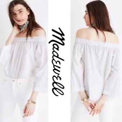 #ad Madewell clean off the shoulder top white classic M $19.00