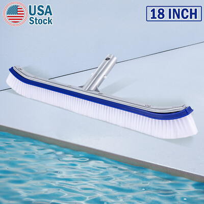 #ad Premium 18 inch Pool Brush Head Swimming Pool Walls Cleaning Brush Nylon Bristle $17.29