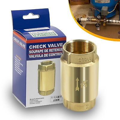 #ad In Line Check Valve 1 1 4quot; Brass Female Pipe Thread for Most Pumps $18.99