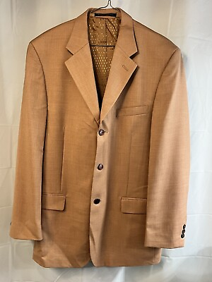 #ad Mazzoni Suit Peach Jacket 42L Pants 36L RN76408 $35.00