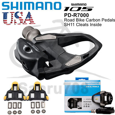 #ad Shimano105 PD R7000 SPD SL Clipless Pedal Road Bike SH11 Cleat Set Carbon Fiber $62.88