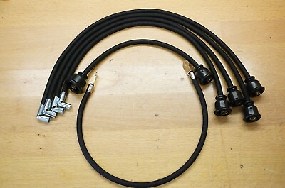 #ad International TD 6 Gas Start Diesel Black Cloth Copper Spark Plug Wire Set IH $50.00