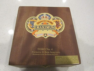 #ad Diamond Crown Maximus Toro no. Empty Wooden Cigar Box 6.75quot;x7quot;x3.5quot; $17.95