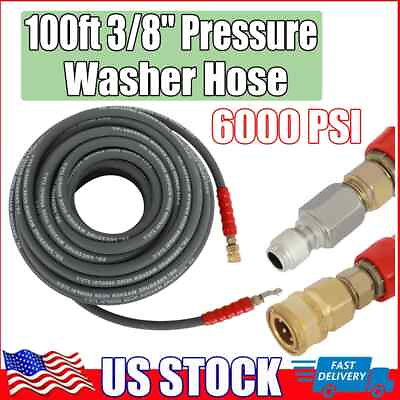 #ad New 3 8quot; x 100ft 2 Wire Braid Non Marking 6000psi Hot Water Pressure Washer Hose $111.46
