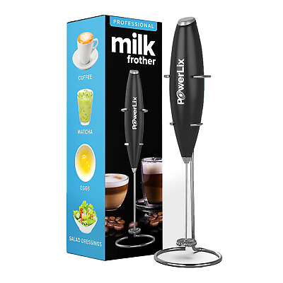 #ad Milk Frother Handheld Battery Operated Whisk Foam Maker For Coffee With Stand $11.99