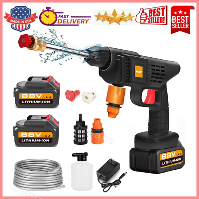 #ad 1500W Cordless Electric High Pressure Water Spray Gun Portable Car Clean Washer $45.99