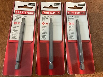 #ad 3 PACK CRAFTSMAN LONG 3 1 2quot; IMPACT READY DRILL POWER BIT SQUARE R2 $9.67